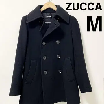 ZUCCA 남성용 피코트 M 블랙 울 일본제