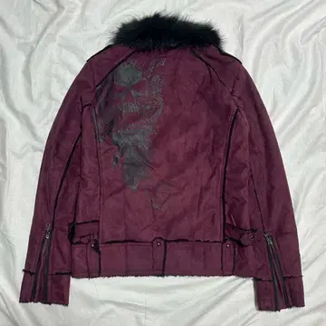 midas back skull fur jacket