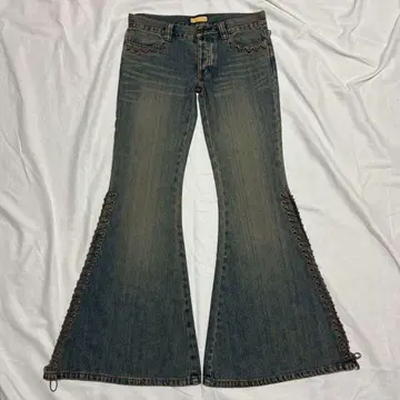 g.o.a lace up flare denim