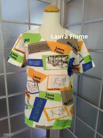 택 포함 Laura Fiume 로고 프린트 반팔 T셔츠 라이카