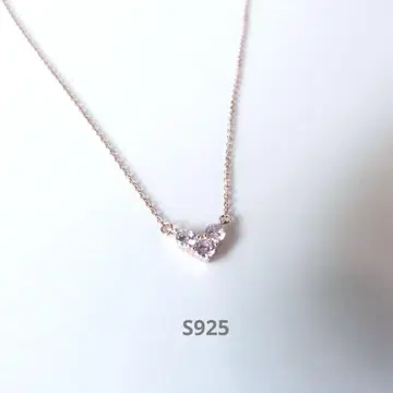 S925 핑크 골드 목걸이 하트