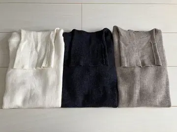 UNIQLO 메리노 리브 터틀넥 스웨터 M 사이즈 3색 세트