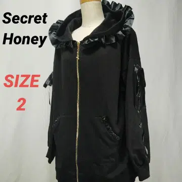 시크릿허니 후드티 풀 집업 레이스업