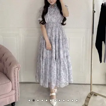 라메 프릴 꽃무늬 원피스 evelyn