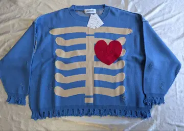 미사용 새상품 DISCOVERED BONE KNIT 니트 스웨터 블루