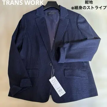 TRANS WORK 자켓 네이비 스트라이프 size 46호