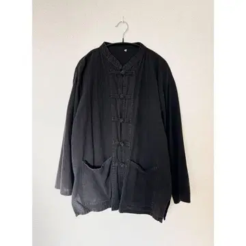 빈티지 구제 의류 차이나 셔츠 블랙