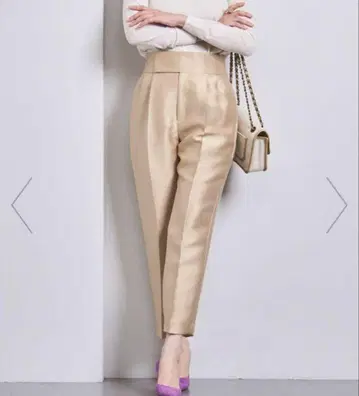 united arrows 샤이니 턱 테이퍼드 팬츠 34