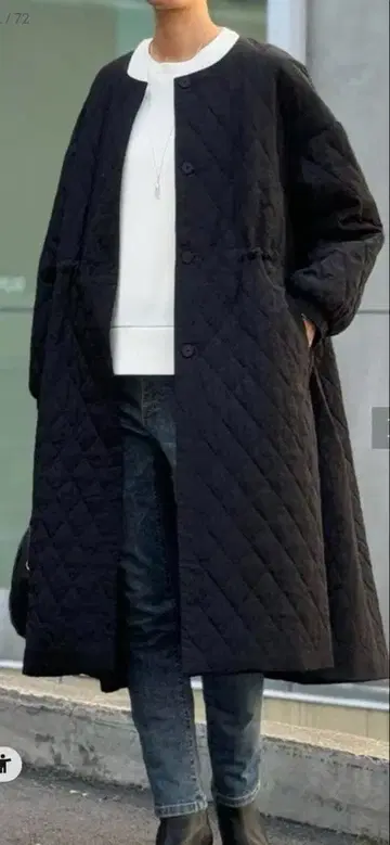 새상품 비어즐리 소매 벌룬 퀼트 코트