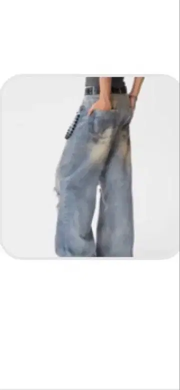 Menes 데미지 블루 데님 팬츠