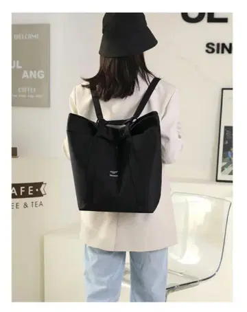 블랙 토트 백팩 2way