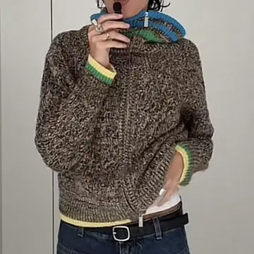 더블 지퍼 니트 가디건