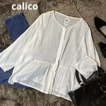 새상품급* calico 카디 풀오버 7부 기장 calico 인도 돌먼