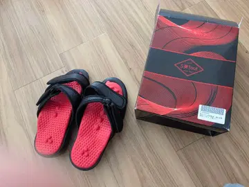 Setfoot 블랙/빨간색 샌들 벨크로 스트랩