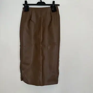 TORUGATO 에코 가죽 내로우 브라운 타이트 스커트