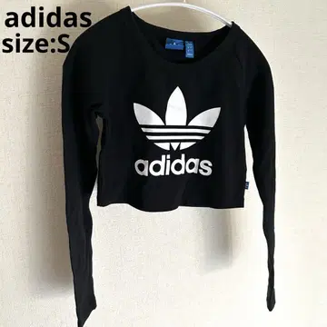 adidas 크롭 기장 티셔츠 블랙 S 숏 기장 롱티 블랙 긴팔