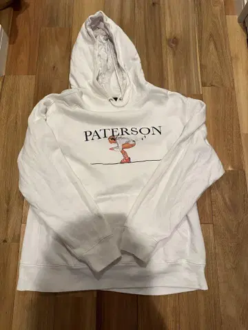 Paterson 화이트 후드 부착 후드티 L 화이트