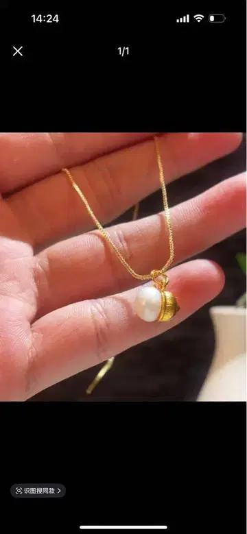 진주와 금 도금 목걸이