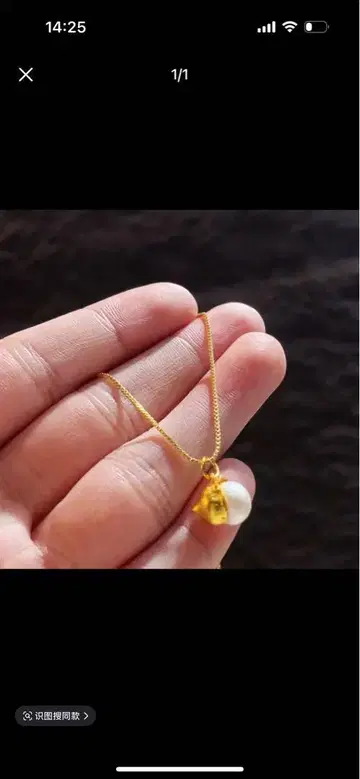 진주와 금 도금 목걸이