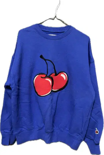 KIRSH 체리 프린트 맨투맨 파랑 한국