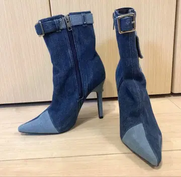 YELLO 데님 하이힐 부츠 S