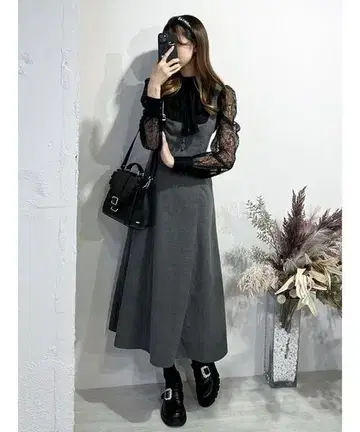 EATME 메이드라이크 레이스 콤비 원피스 M 사이즈