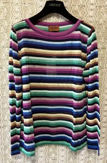 MISSONI 멀티 컬러 스트라이프 긴팔 니트 [미사용]