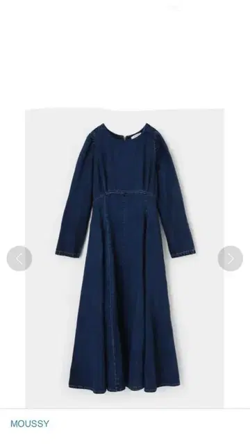 MOUSSY 다크 블루 롱 슬리브 원피스