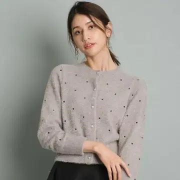 JUSGLITTY 도트 자수 가디건 풀오버