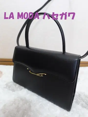 새상품급 LA MODA 하세가와 2way 포멀 백 블랙 골드 금장 장식