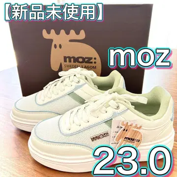 미사용 새상품 moz 통굽 스니커즈 레이스업 23.0 모즈 블루 로고