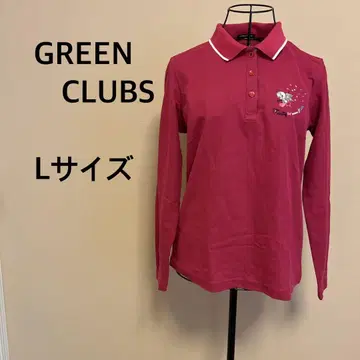 GREEN CLUBS/여성용/긴팔/피케 셔츠/핑크/스팽글