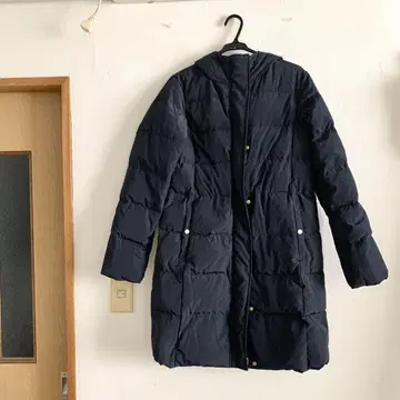 새상품급 GU 롱 다운 코트 네이비 리얼 다운