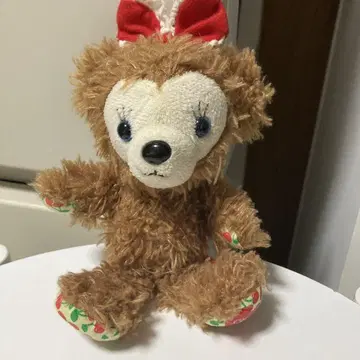 AMUSE 브라운 봉제 인형 빨간색 리본