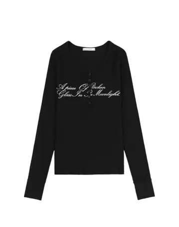 fancy club Snap Lettering Long Sleeve