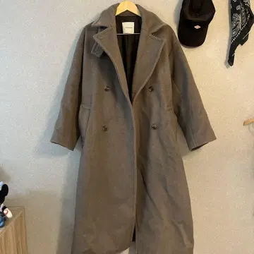 LAGUNAMOON 그레이 더블 브레스트 롱 코트