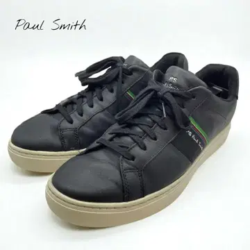 고품질 PS Paul Smith Rex 블랙 올 가죽 스니커즈