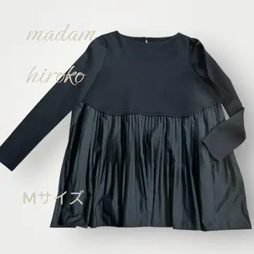 [샵 채널] madam hiroko 블랙 플리츠 튜닉 블랙