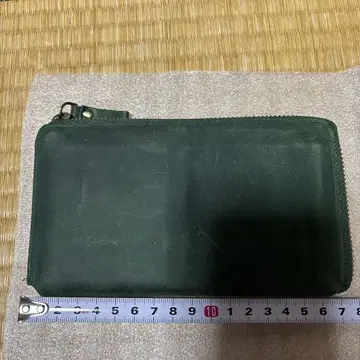 Hallelujah 다크 그린 가죽 장지갑