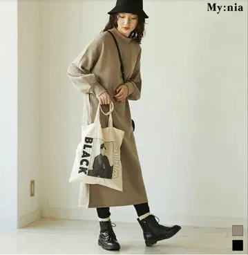 My:nia 마이니아 속기모 롱 원피스 맨투맨 원피스 루즈핏