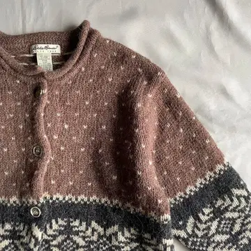빈티지 90s Eddie Bauer 노르딕 무늬 가디건