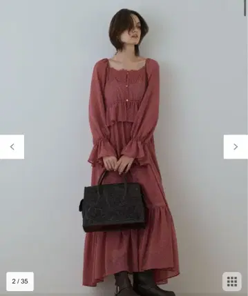 레이스 콤비 컷 자카드 원피스