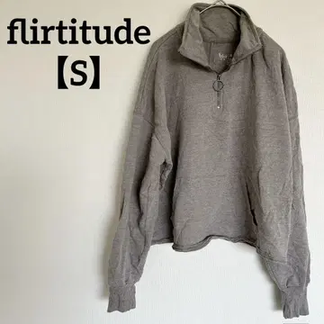 1점 한정 flirtitude [ S ] 하프 지퍼 맨투맨 하이넥