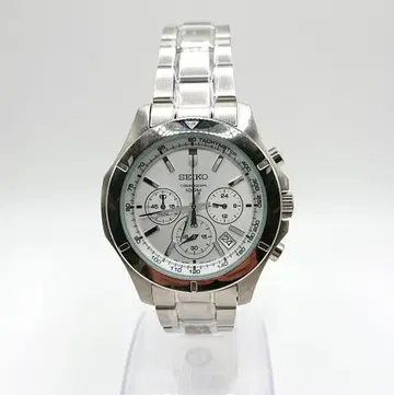 SEIKO 크로노그래프 시계 실버 미사용품