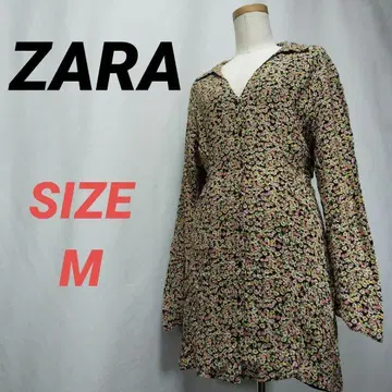 ZARA 자라 셔츠 원피스 미니 원피스 꽃무늬 멀티 컬러 M