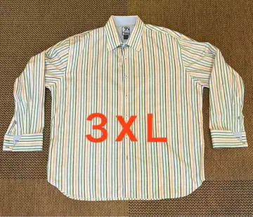 RAW BLUE 스트라이프 셔츠 긴팔 3XL 커프스 단추 사양