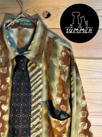 VIORICA HOMME MODE 기하학 패턴 긴팔 셔츠 넥타이 코디