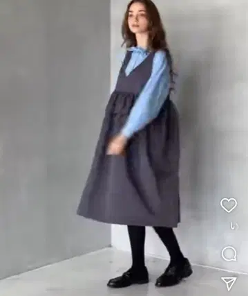 그레이 프릴 오버롤 스커트