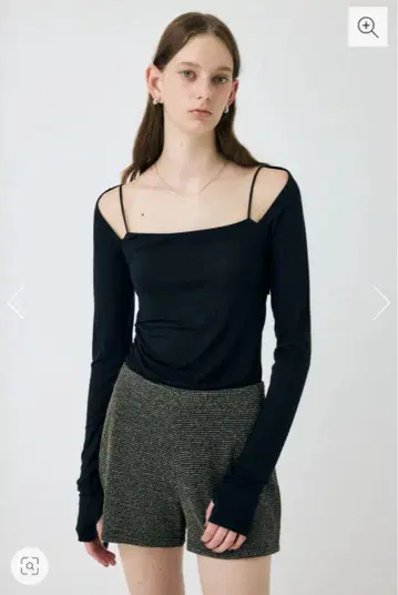 MOUSSY 스퀘어 넥 개더 상의