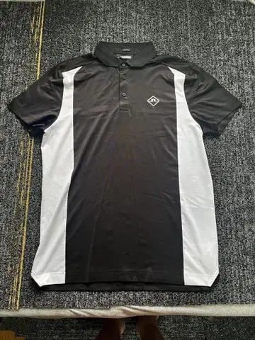 J.LINDEBERG 블랙 화이트 피케 셔츠 L